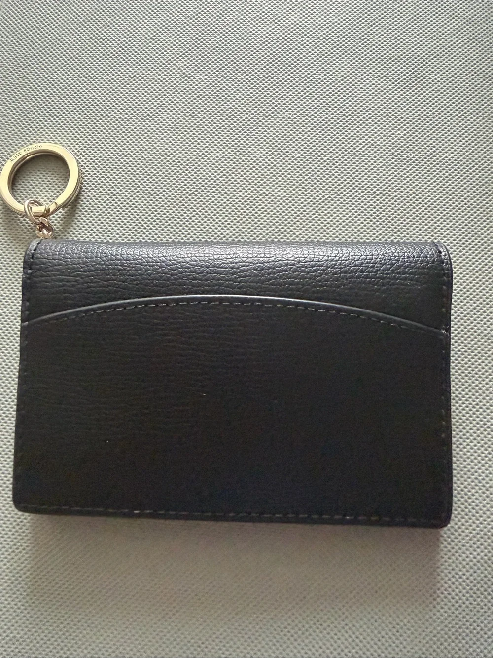 kate spade Black Leather Card Holder with Gold Keyring